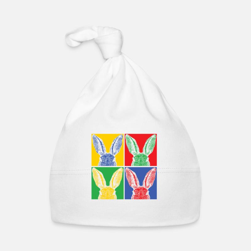 Pop Art Bunny Easter Bunny Rabbit Gift Animal - Organic Baby Cap - white