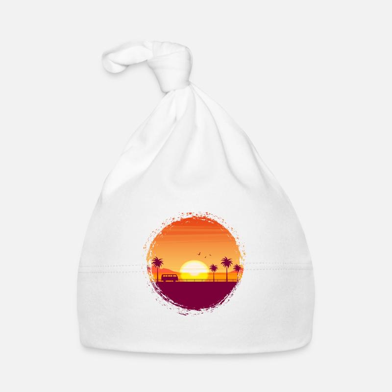 Ciel d'été coucher de soleil palm island Bonnet bio Bébé