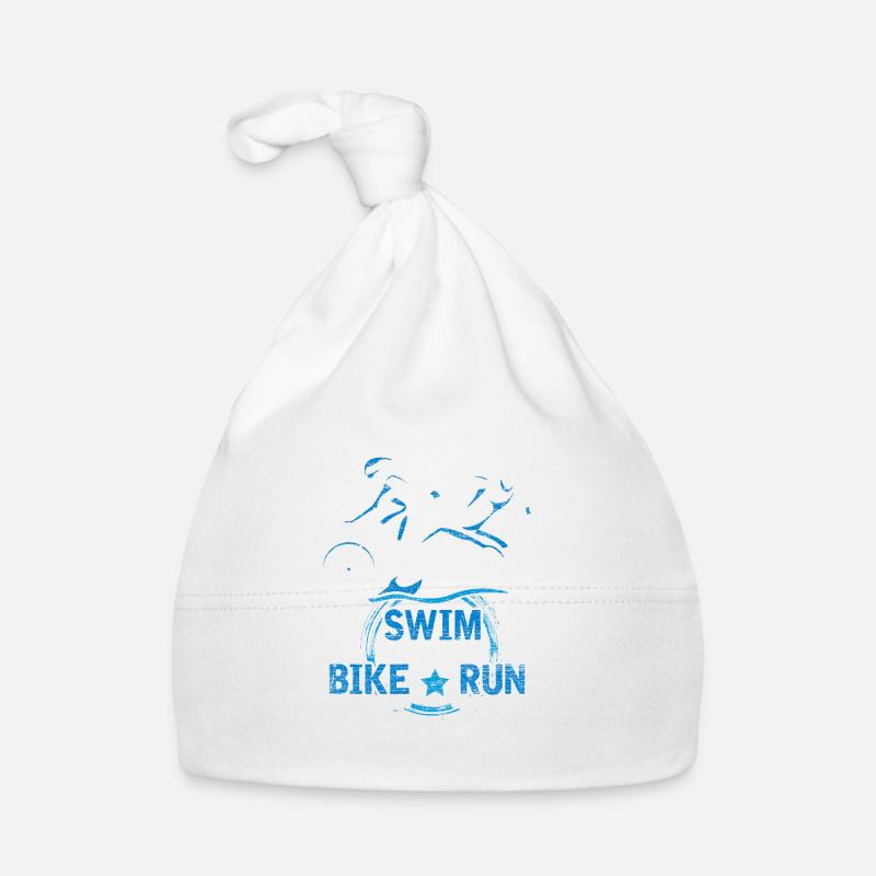 Triathlon athlète athlète compétition motivation - Bonnet bio Bébé - blanc