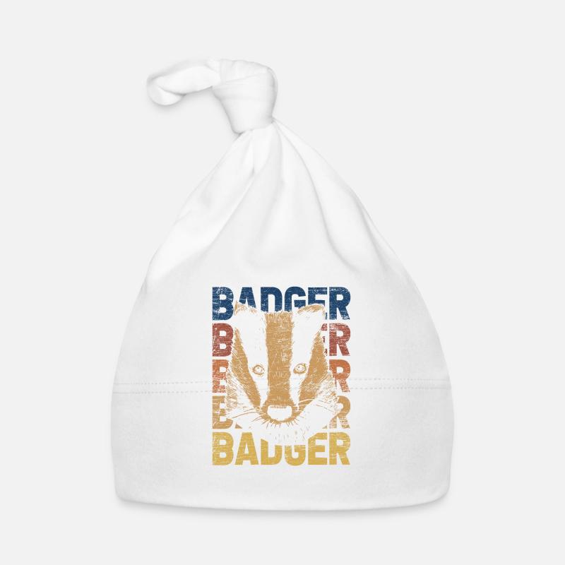 Dachs - Baby Bio-Mütze - Weiß