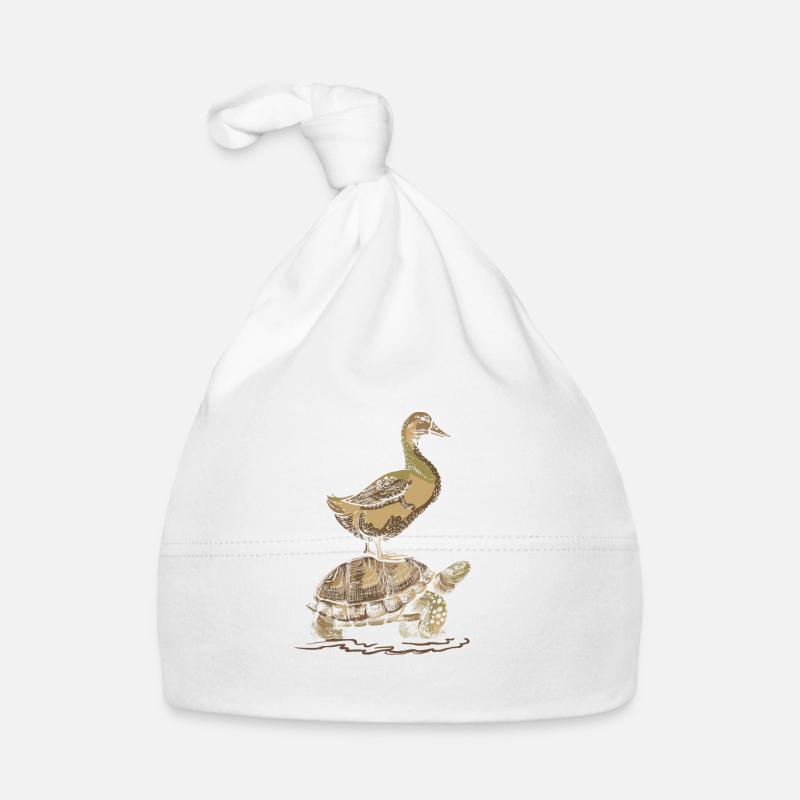 L'oie monte la tortue Bonnet bio Bébé