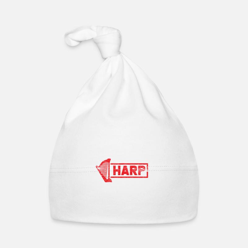 Harfe - Baby Bio-Mütze - Weiß