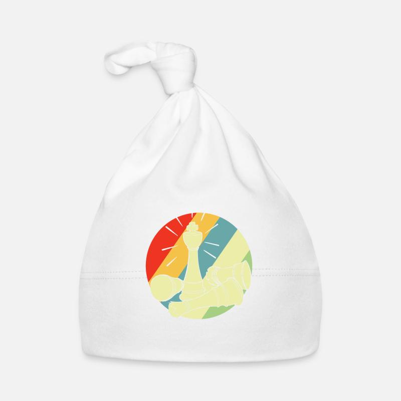 Jeu d’échecs rétro jeu d’échecs - Bonnet bio Bébé - blanc