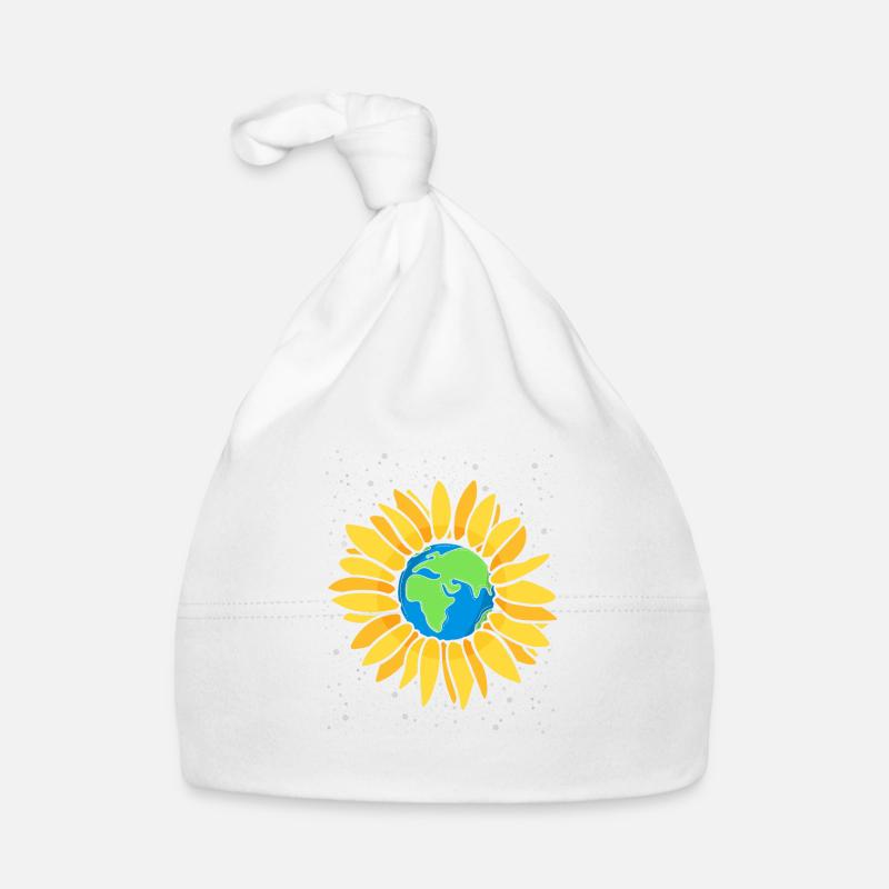 Sunflower Earth Planet Earth Day Gift Organic Baby Cap