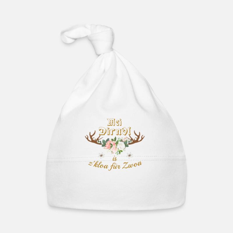 Mei Dirndl is z'kloa Dirndl Ersatz Alternative Baby Bio-Mütze