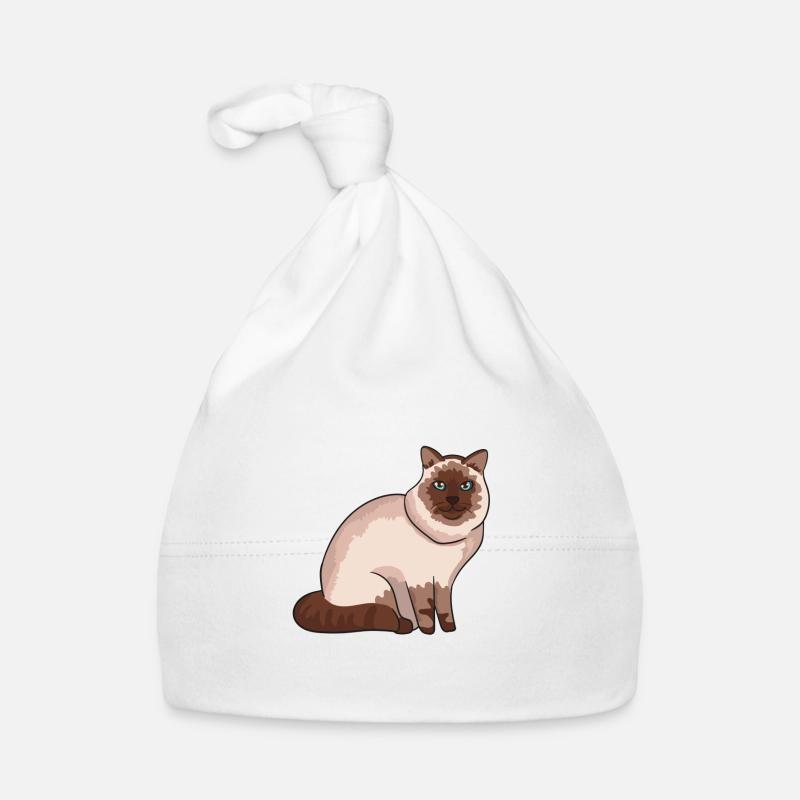 Katze - Baby Bio-Mütze - Weiß