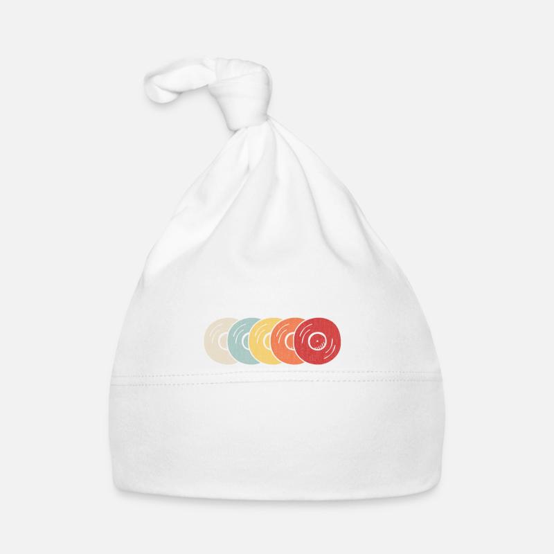 Disque vinyle LP rétro | Cadeau de vinyles vintage - Bonnet bio Bébé - blanc