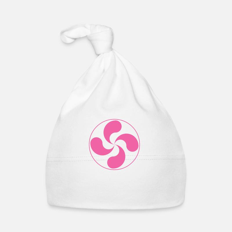 Chemise Lauburu Croix Pays Basque Ikurrina - Bonnet bio Bébé - blanc