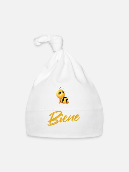 Ich Bin Eine Biene - Baby Bio-Mütze - Weiß - Vorne