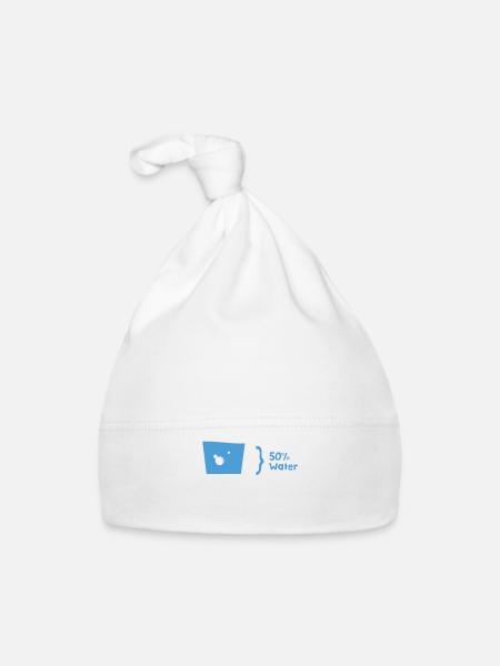 Technically The Glass Is Always Full - Organic Baby Cap - white - Front