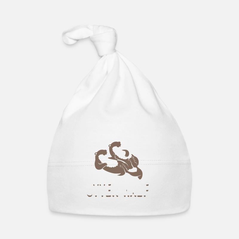 Citation de conception de loutre impressionnante renvoyer la moitié de la loutre - Bonnet bio Bébé - blanc