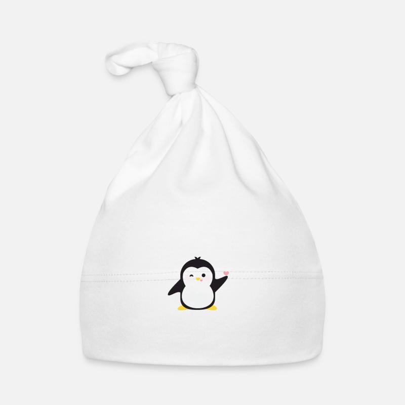 Je ne suis pas petit, je suis la taille des pingouins - Bonnet bio Bébé - blanc