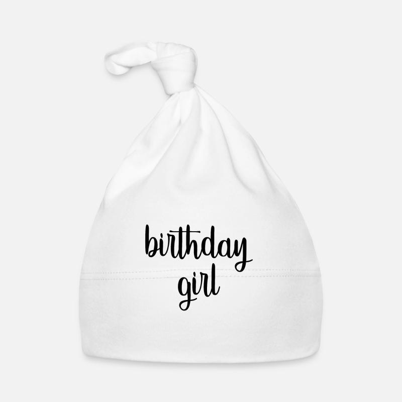 fille dont c'est l'anniversaire - Bonnet bio Bébé - blanc