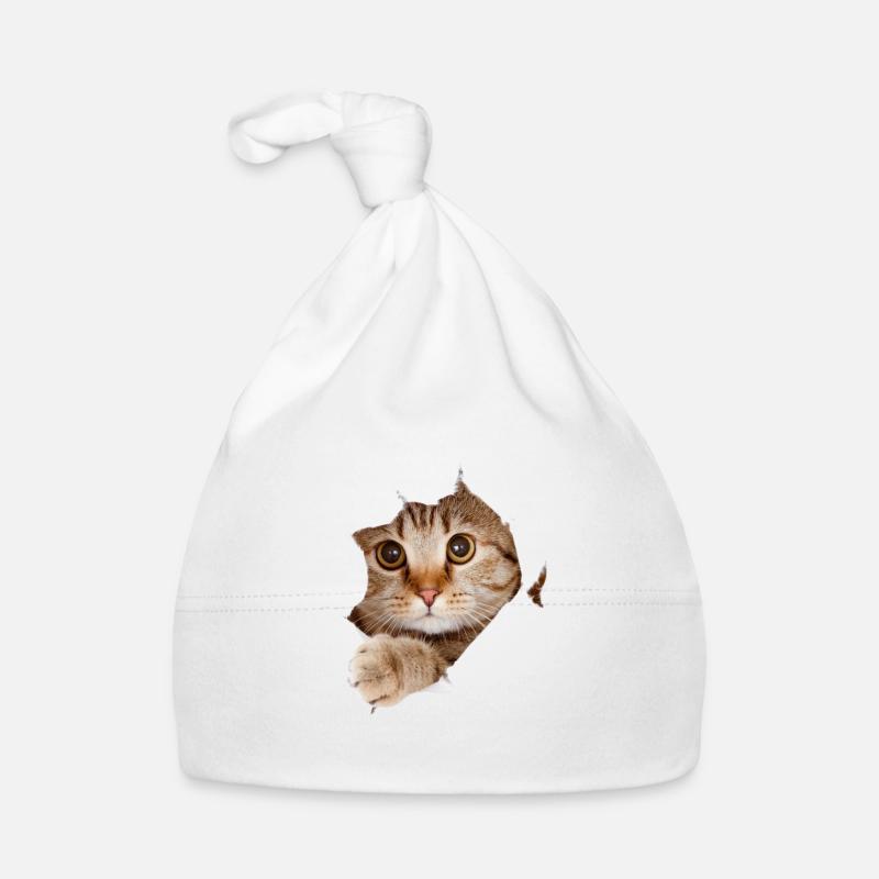 Chat design pour un amoureux du chat Bonnet bio Bébé