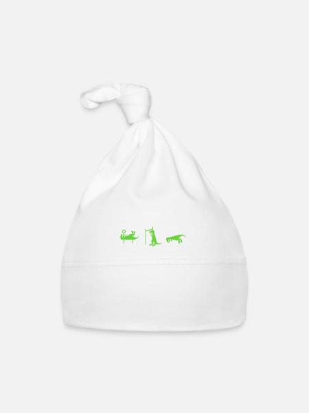 Dino The struggle is real funny T-Rex gym workout - Bonnet bio Bébé - blanc - Devant