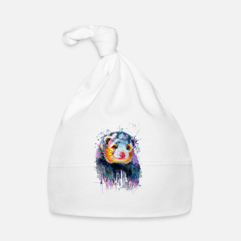 Ferrets hand-drawn Organic Baby Cap