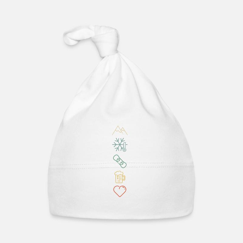 Snowboard Liebe Winter Berge Piste Snowboardfahren Baby Bio-Mütze