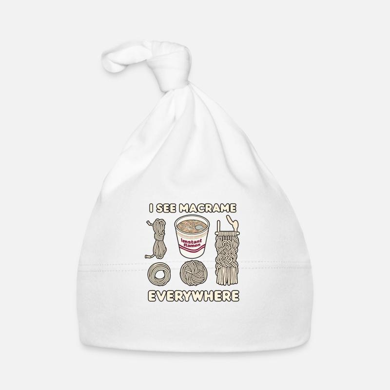 Funny Macrame Saying Macrame Everywhere Organic Baby Cap