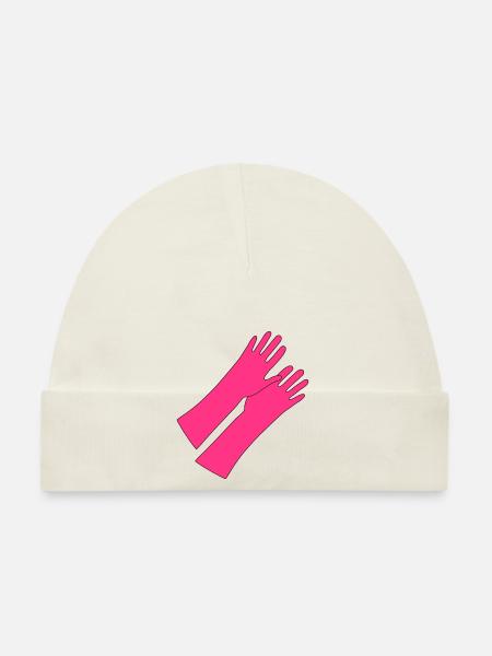 rubber _gloves_gg1 - Organic Baby Cap - white - Front