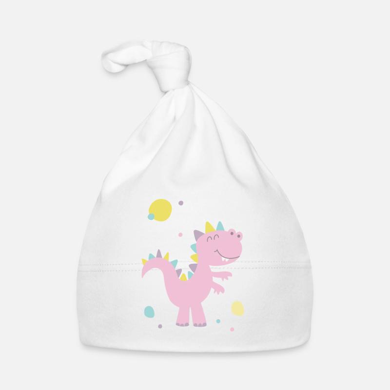 dino pink Organic Baby Cap