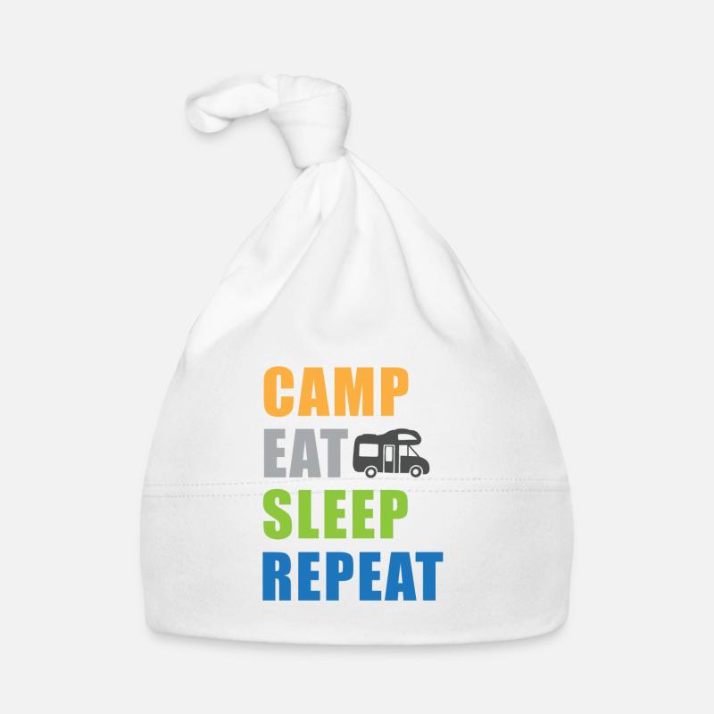 Camp Eat Sleep Repeat Organic Baby Cap