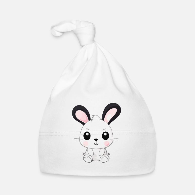 Petit Lapin - Bonnet bio Bébé - blanc