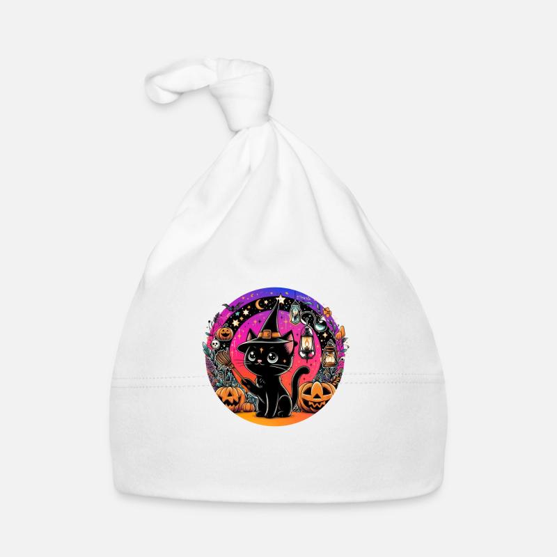 Spooky kitty Halloween 4 Bonnet bio Bébé
