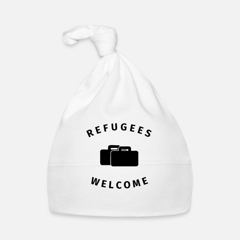 refugees welcome - Organic Baby Cap - white