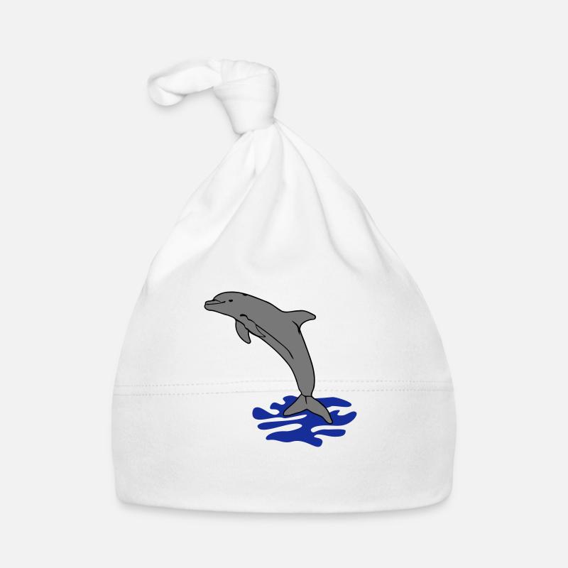 jumping dolphin water Organic Baby Cap