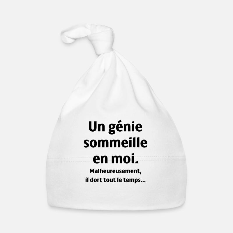 un génie - Bonnet bio Bébé - blanc