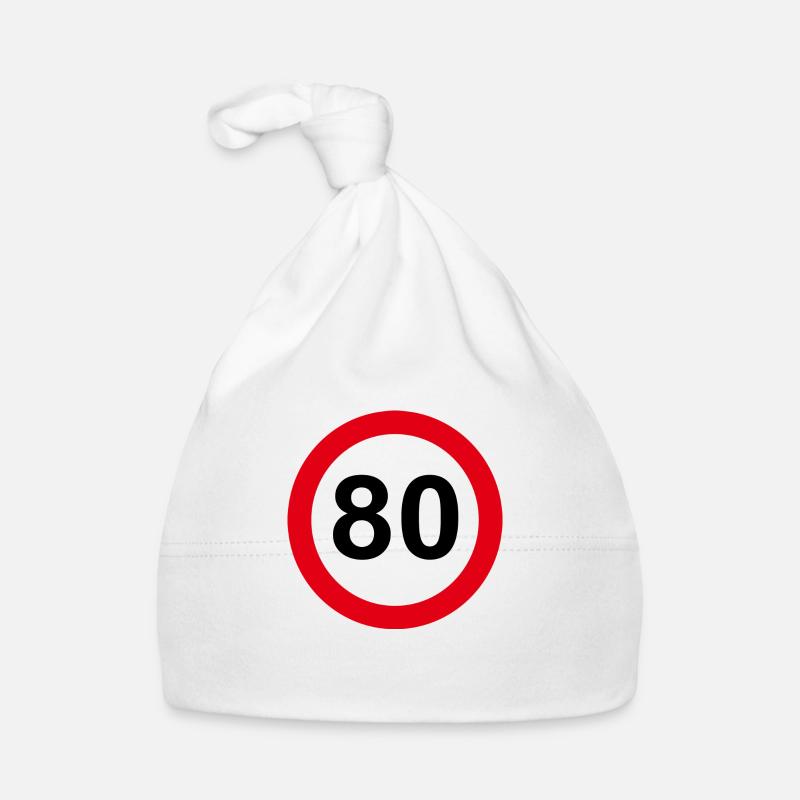 80 Geburtstag - Baby Bio-Mütze - Weiß