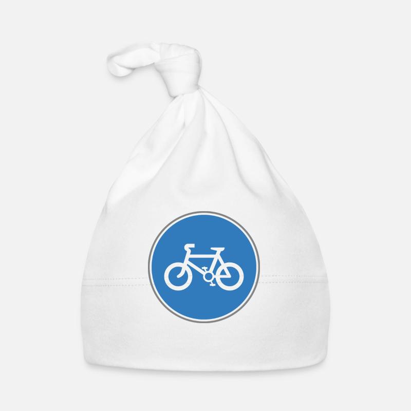 Route bleue signe de bicyclette - Bonnet bio Bébé - blanc