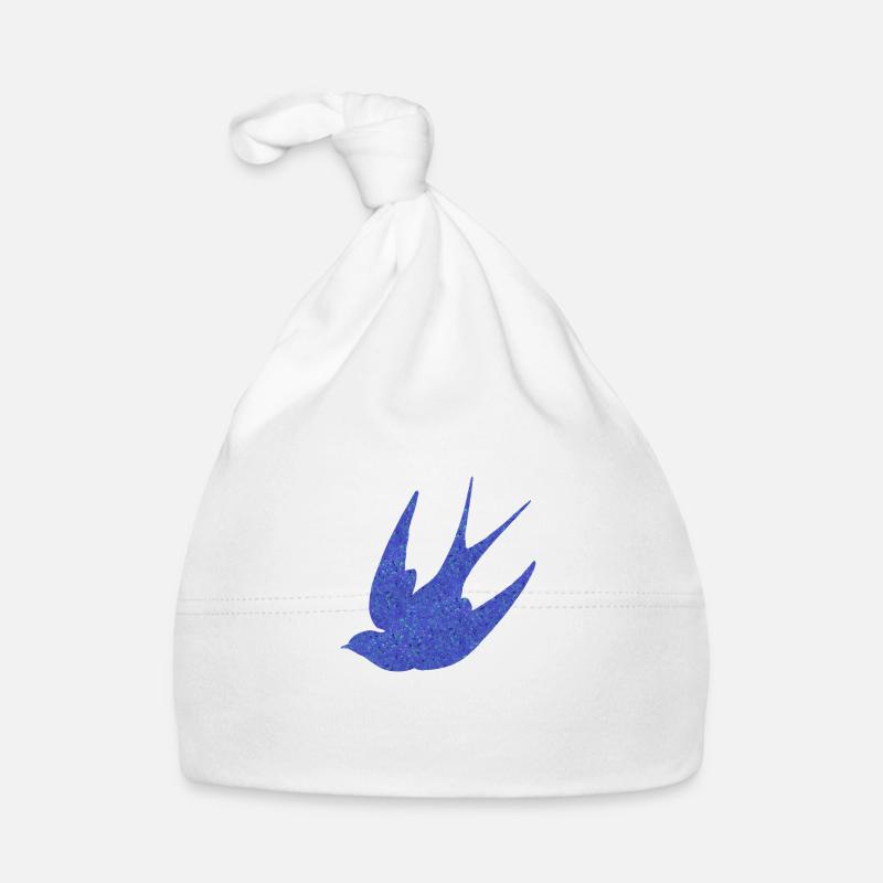 Schwalbe (gesprinkeld de bleu) - Bonnet bio Bébé - blanc
