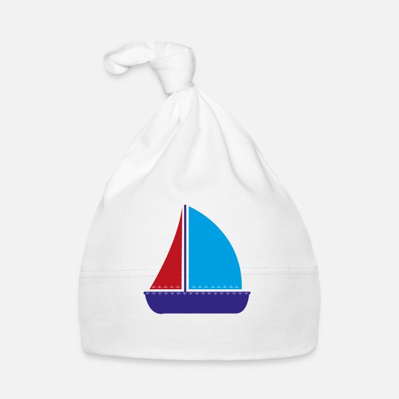 Segelboot - Baby Bio-Mütze - Weiß