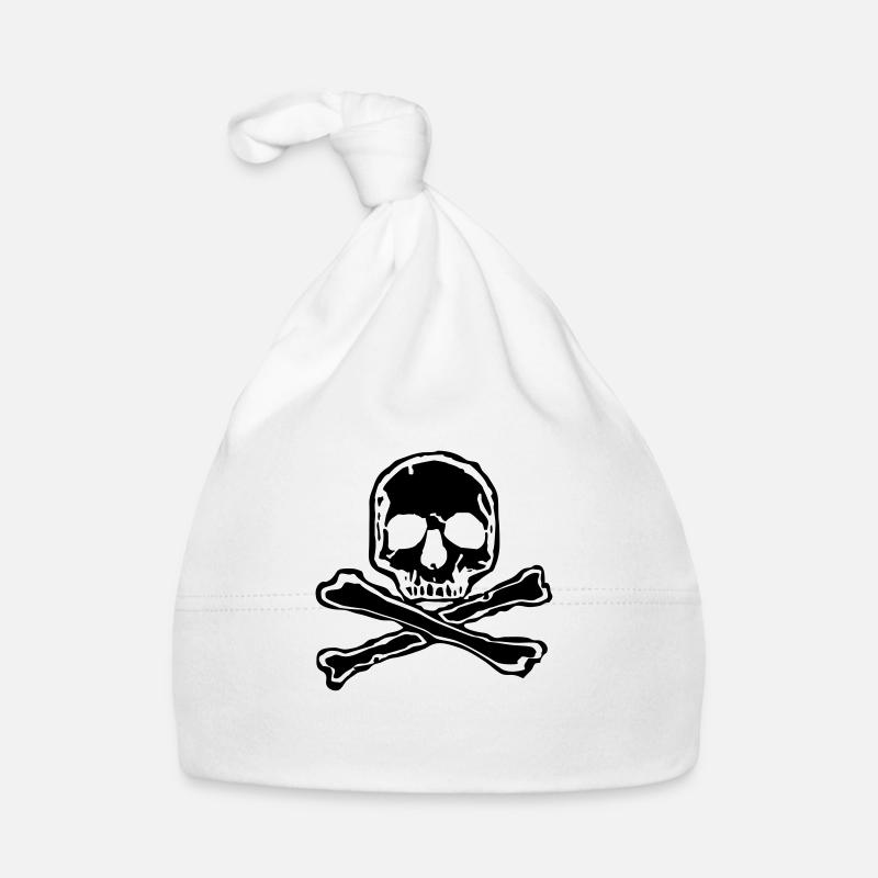 Totenkopf Skull Tattoo Bones Schädel Knochen Style Baby Bio-Mütze