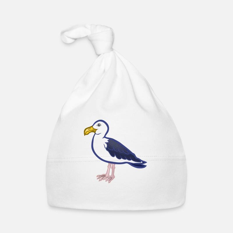Möwe - Baby Bio-Mütze - Weiß