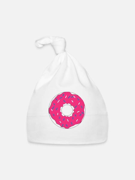 rose Donut - Bonnet bio Bébé - blanc - Devant