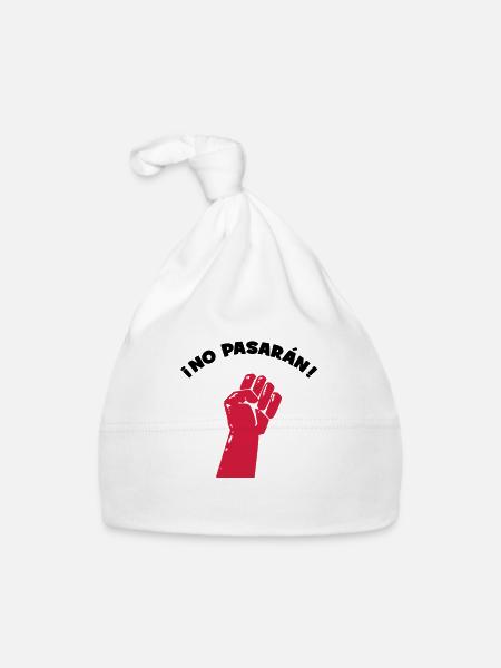 No Pasaran - Ils ne passeront pas ! - Bonnet bio Bébé - blanc - Devant