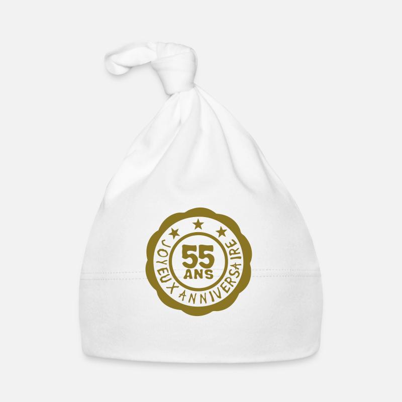 55 ans anniversaire joyeux logo tampon Bonnet bio Bébé