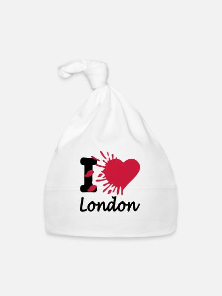 I Love London - Organic Baby Cap - white - Front