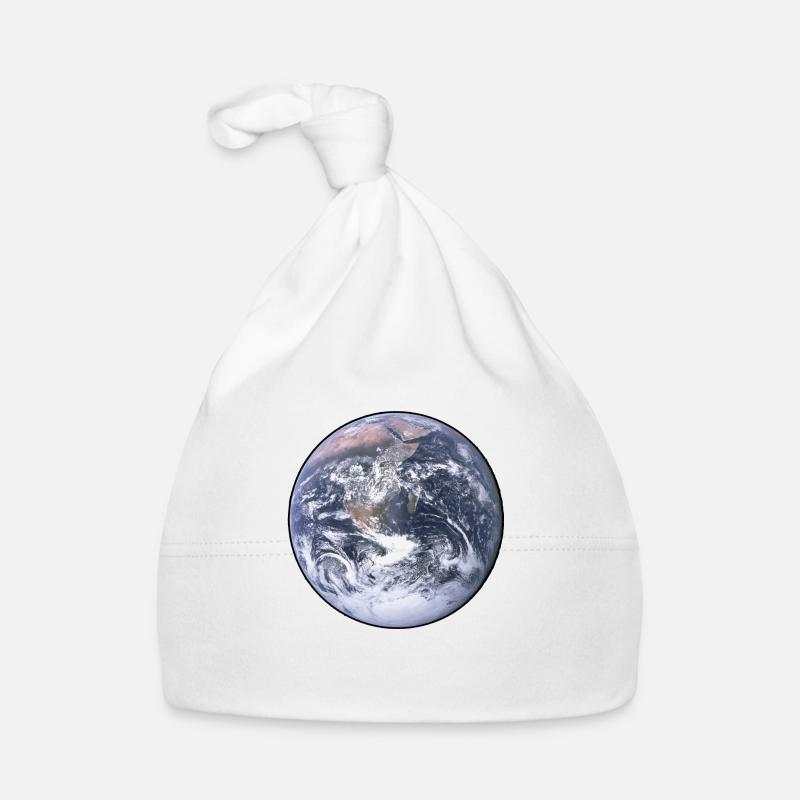 Erde - Planet - Die Welt - Mutter Erde - Baby Bio-Mütze - Weiß