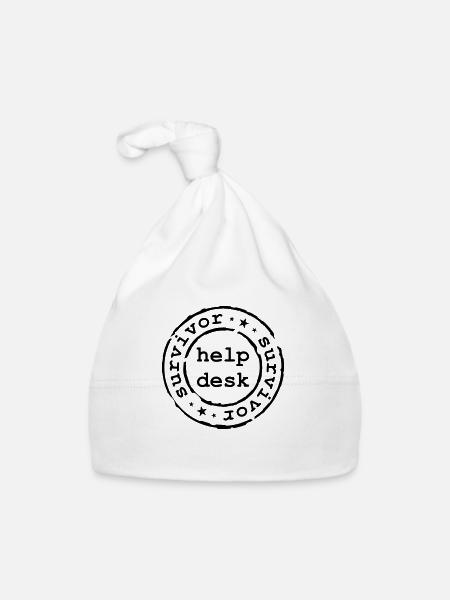 help desk survivor - Organic Baby Cap - white - Front