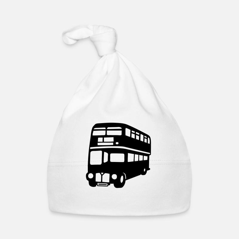 bus anglais Londres impériale london - Bonnet bio Bébé - blanc