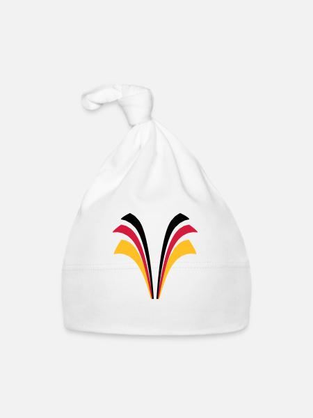 Bande des lignes du pavillon de l'Allemagne - Bonnet bio Bébé - blanc - Devant