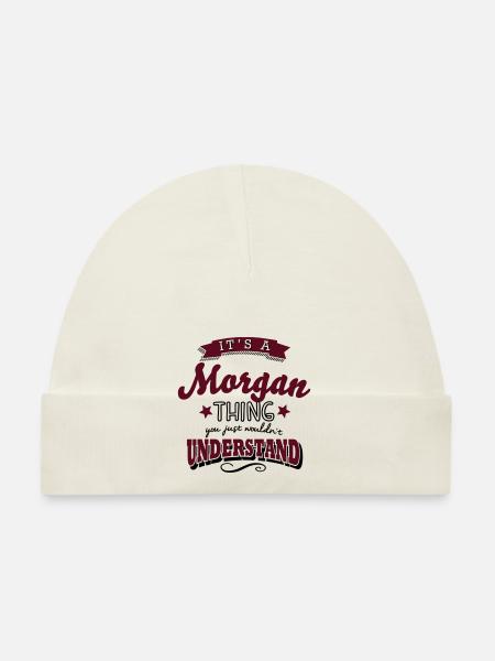 its a morgan name surname thing - Organic Baby Cap - white