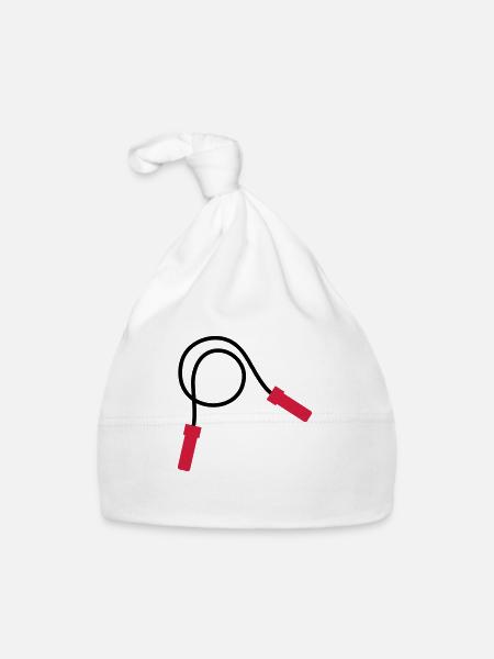 Corde à sauter - Bonnet bio Bébé - blanc - Devant