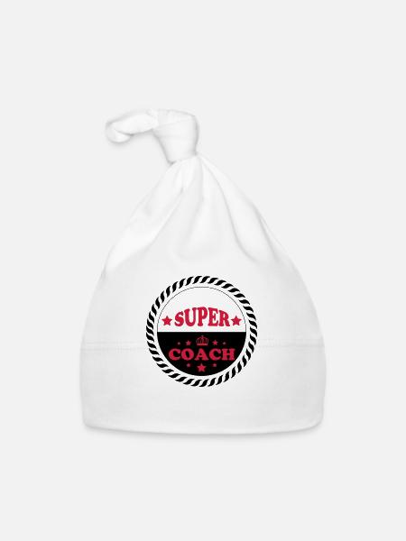 Super coach - Organic Baby Cap - white - Front