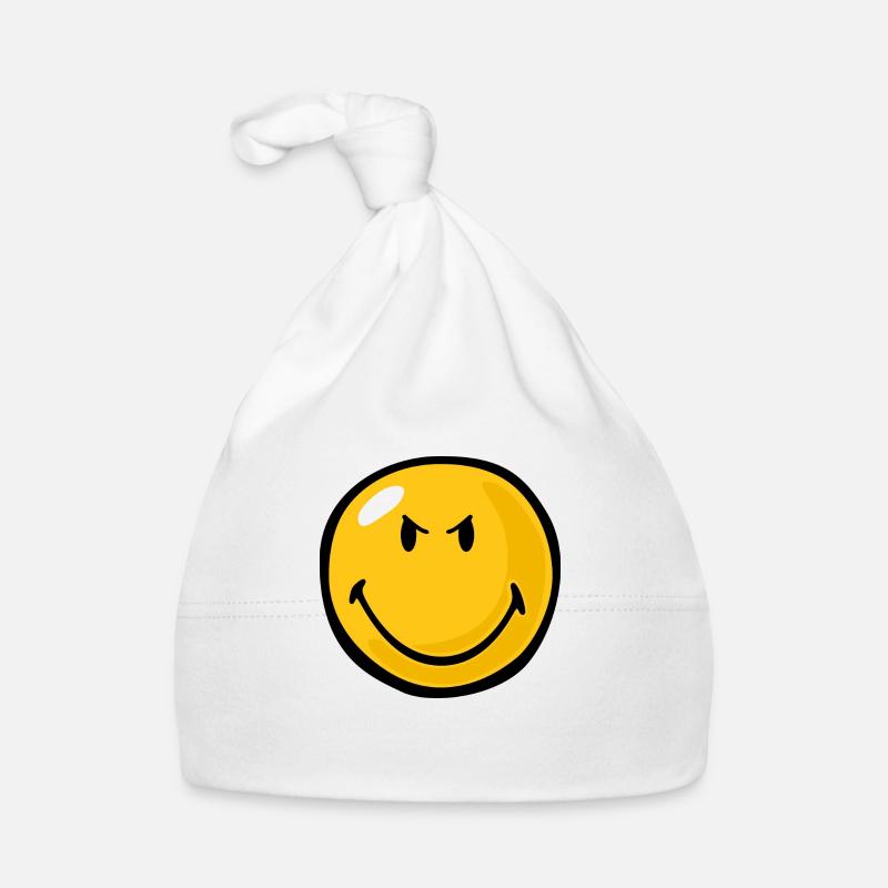 Smiley Anger Devious Organic Baby Cap