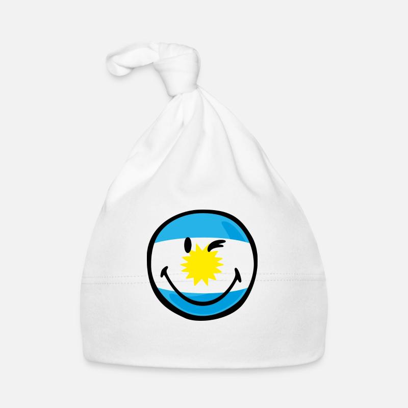 Smiley Flag Argentina - Bonnet bio Bébé - blanc