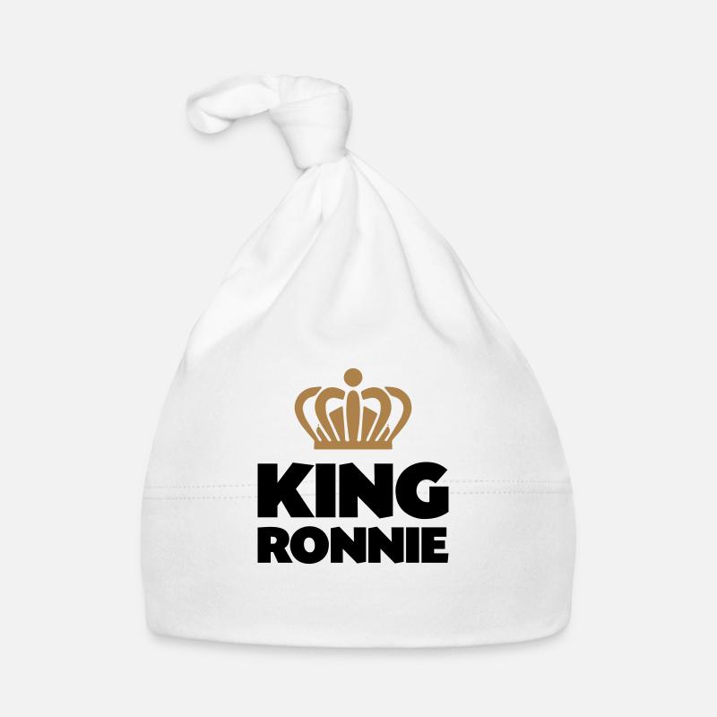 King ronnie name thing crown - Organic Baby Cap - white
